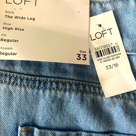 The Loft Patch Pocket High Rise Wide Leg Jeans Size 33 - Picture 11 of 16